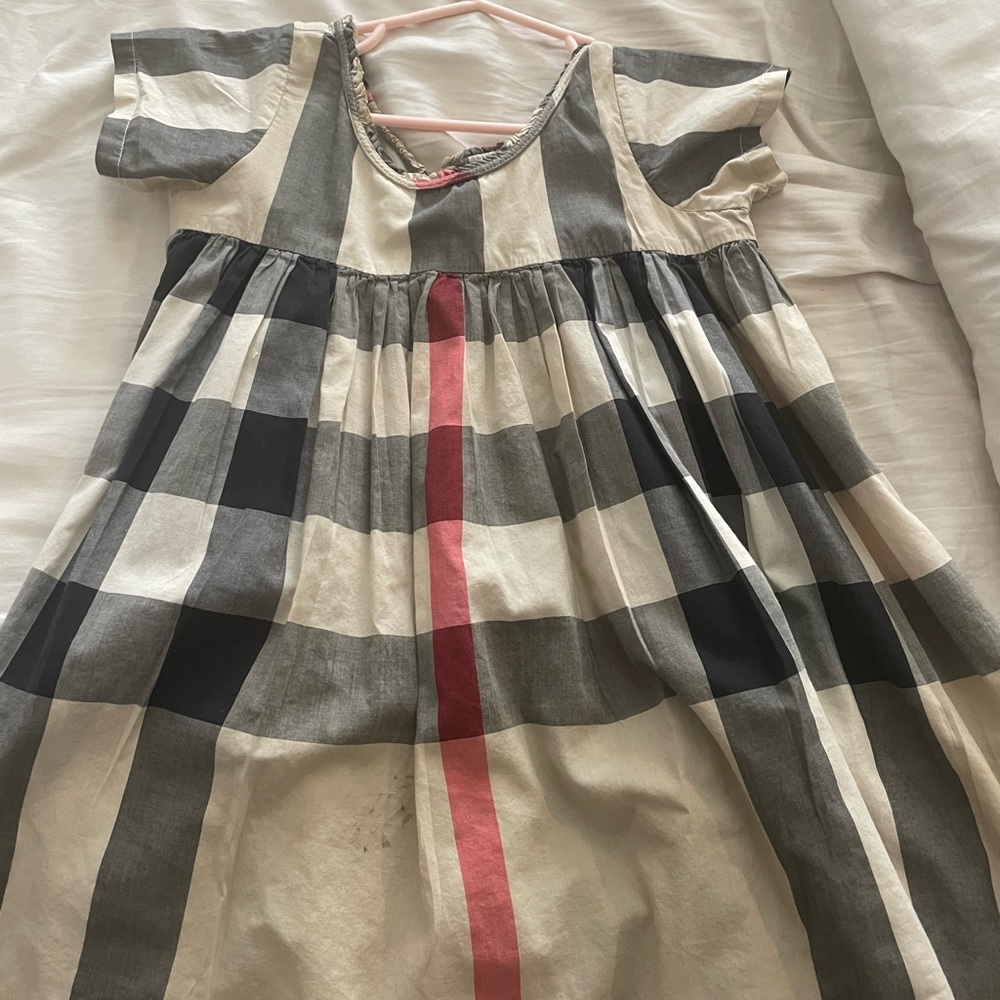 Burberry Tan and White Casual Dress